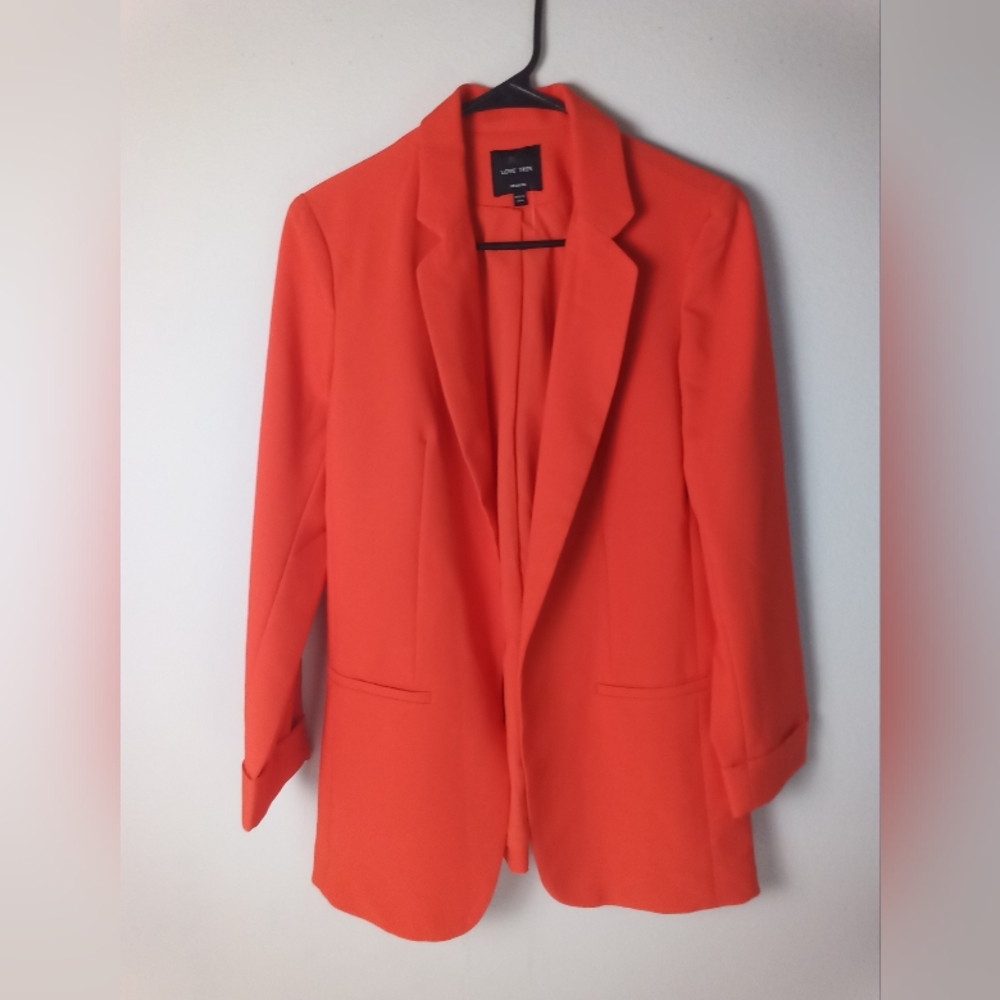 Love Tree Vibrant Orange Blazer Flowy Boyfriend Size M